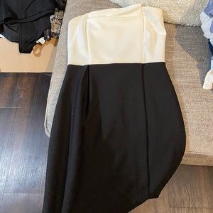 Strapless, black and white dress, worn once